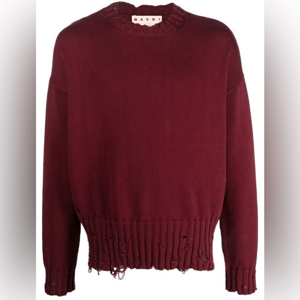 Nwot Marni Men’s Distressed Sweater, Size It 50/ Us L